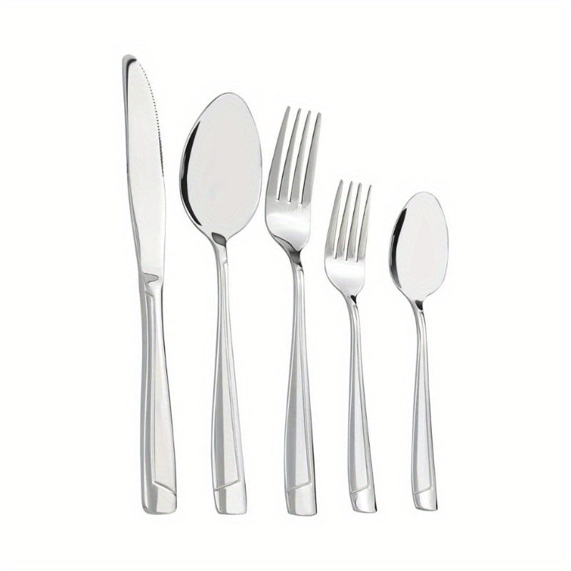 Set of 10 Stainless Steel Tableware, Including 50pcs of Cutlery.