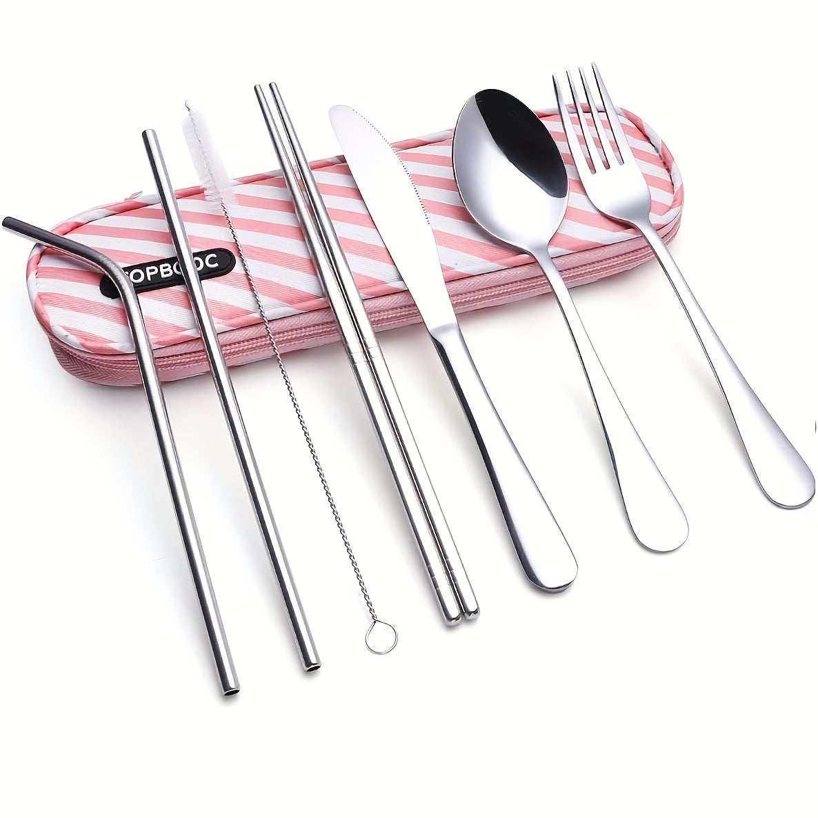 Travel Utensils,Reusable Silverware Set To Go Portable Cutlery Set with a Waterproof Carrying Case for Lunch Boxes Camping School Picnic