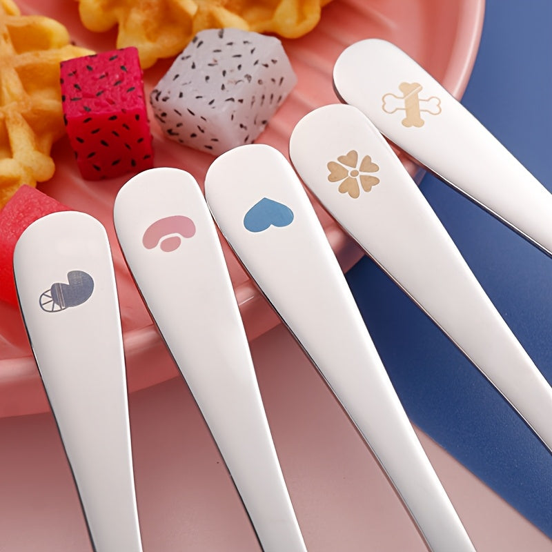 Personalized Customization, 2pcs+Box Portable Cutlery Set with Fork Spoon, Reusable Stainless Steel Fork Spoon Set, Cute Cartoon Cutlery with Cutlery Box, Suitable for Travel, Outdoor Camping, Gift Giving, Cats, Dogs, Pigs, Frogs, Deer