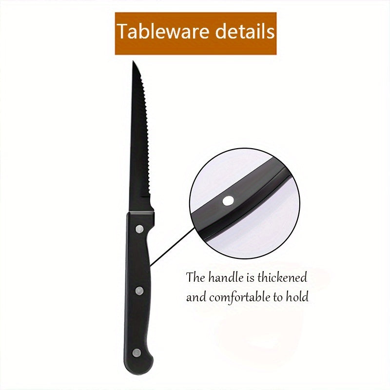 2/4/6/8/12pcs Stainless Steel Cutlery Set, Includes Forks and Steak Knives, Suitable for Halloween, Mardi Gras, Easter, Thanksgiving, Christmas, and Other Holiday Occasions - Dishwasher Safe