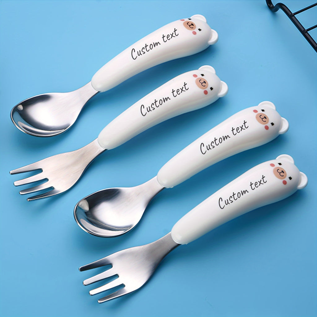 2pcs Custom Engraved Stainless Steel Cutlery Set, Personalized Tableware for Mom, Grandma, Grandpa, Best Friends, Ideal for Christmas, Birthday, Holiday, Party Gifts