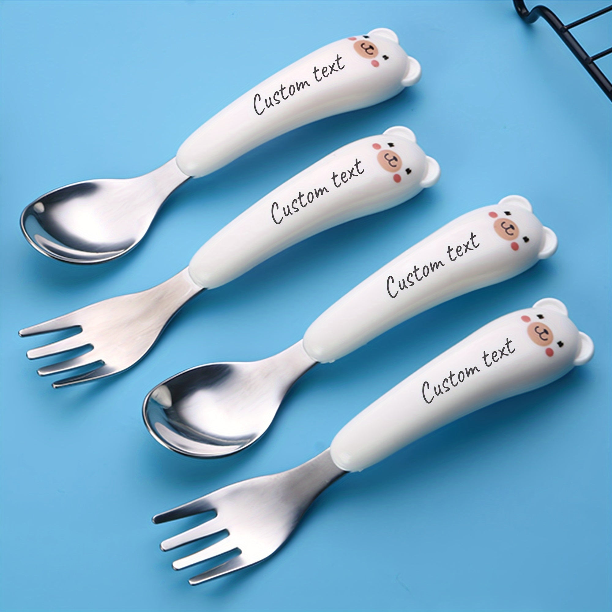 2pcs Custom Engraved Stainless Steel Cutlery Set, Personalized Tableware for Mom, Grandma, Grandpa, Best Friends, Ideal for Christmas, Birthday, Holiday, Party Gifts