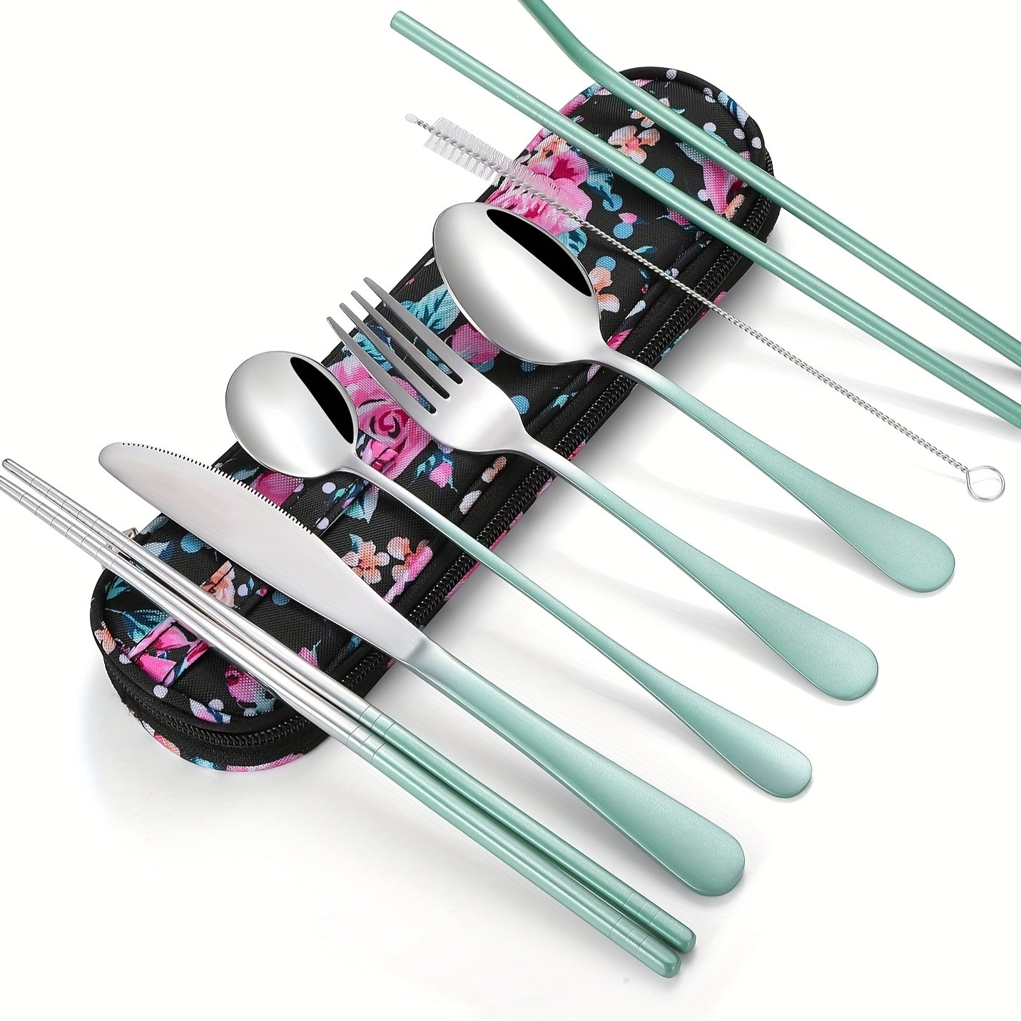 Travel Utensils,Reusable Silverware Set To Go Portable Cutlery Set with a Waterproof Carrying Case for Lunch Boxes Camping School Picnic
