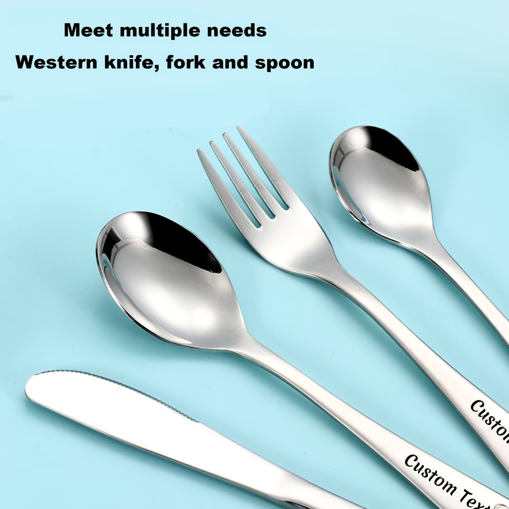 4pcs Personalized Tableware, Customized any Name, Can Send Family, Friends the Best Christmas, Thanksgiving, Birthday Gifts