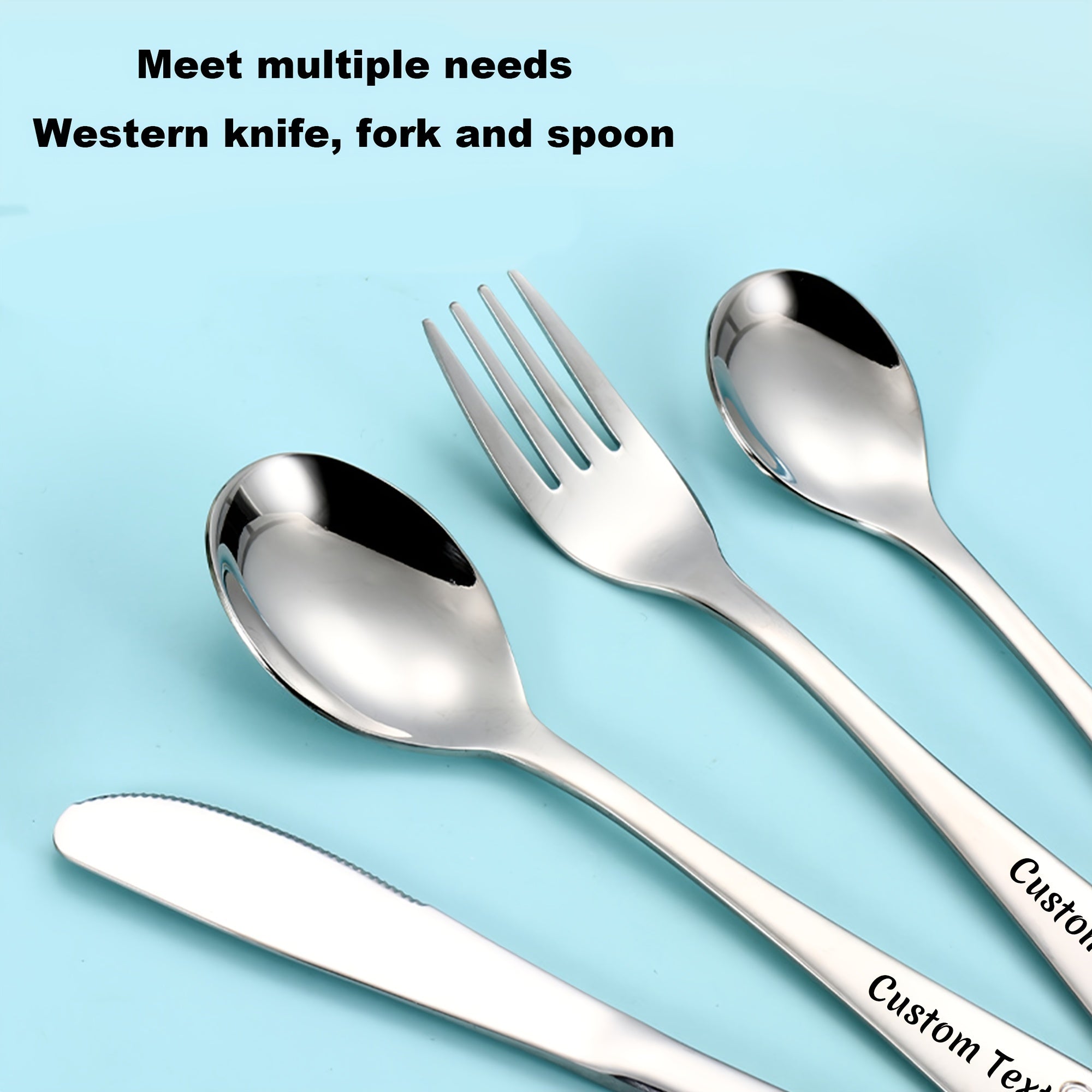 4pcs Personalized Tableware, Customized any Name, Can Send Family, Friends the Best Christmas, Thanksgiving, Birthday Gifts