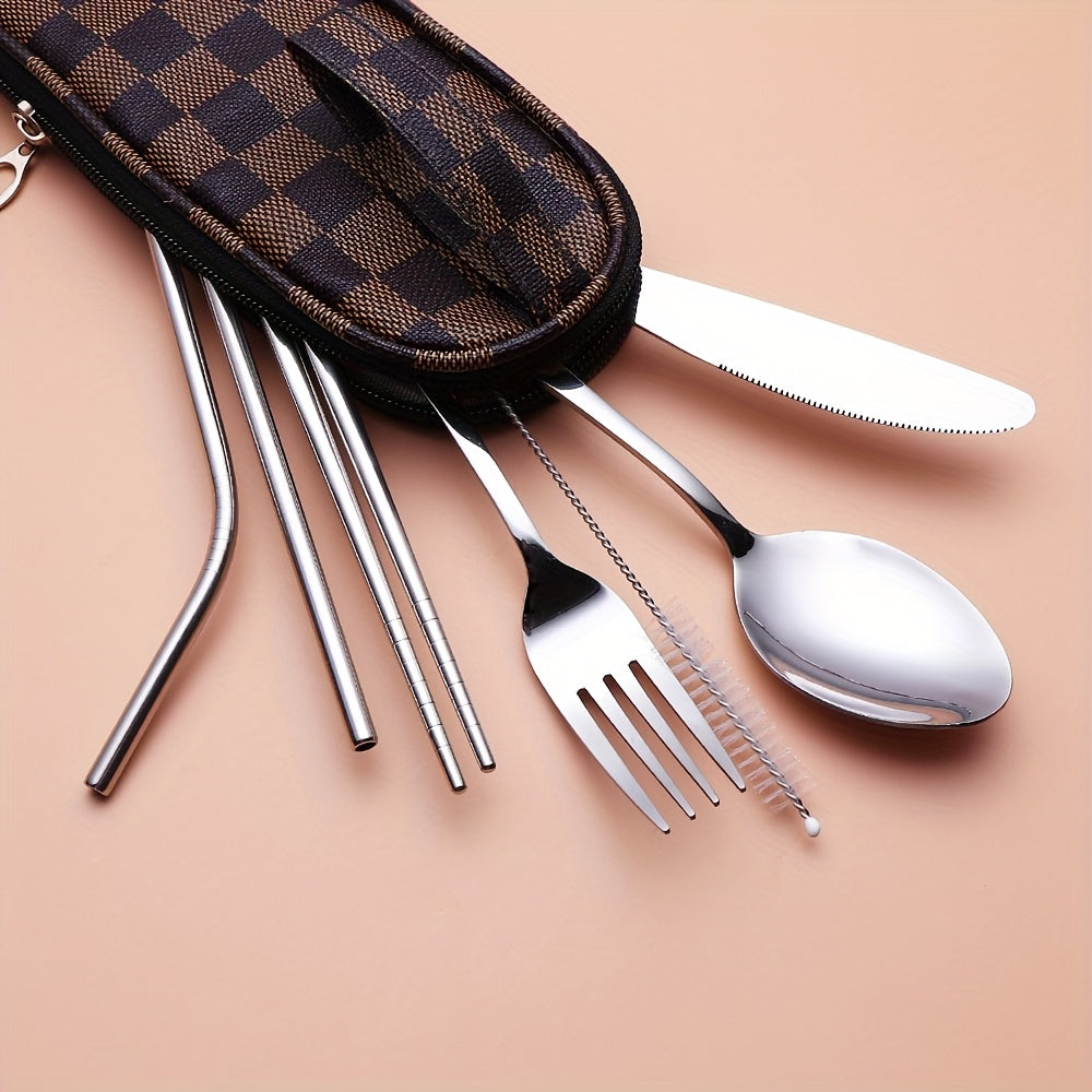 Travel Utensils,Reusable Silverware Set To Go Portable Cutlery Set with a Waterproof Carrying Case for Lunch Boxes Camping School Picnic