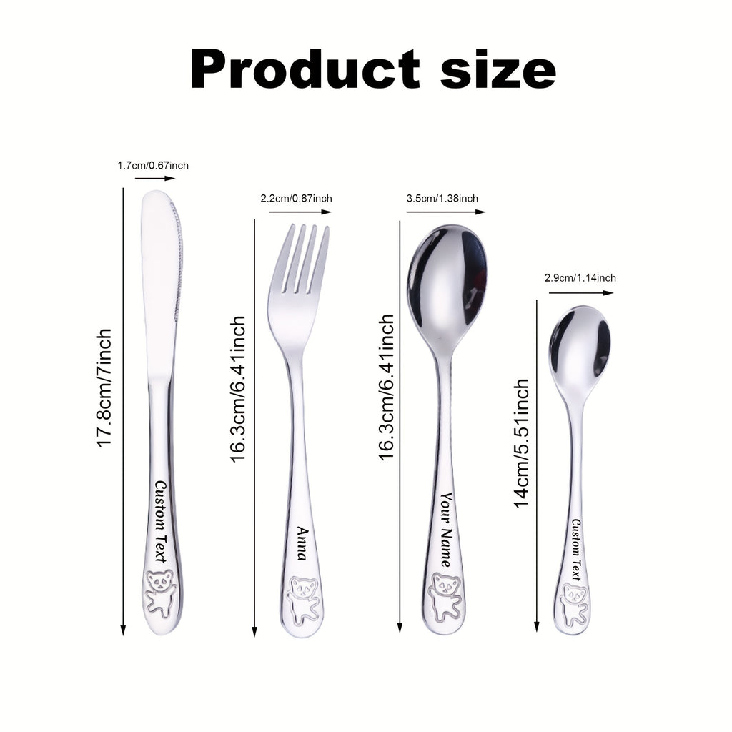 4pcs Personalized Tableware, Customized any Name, Can Send Family, Friends the Best Christmas, Thanksgiving, Birthday Gifts