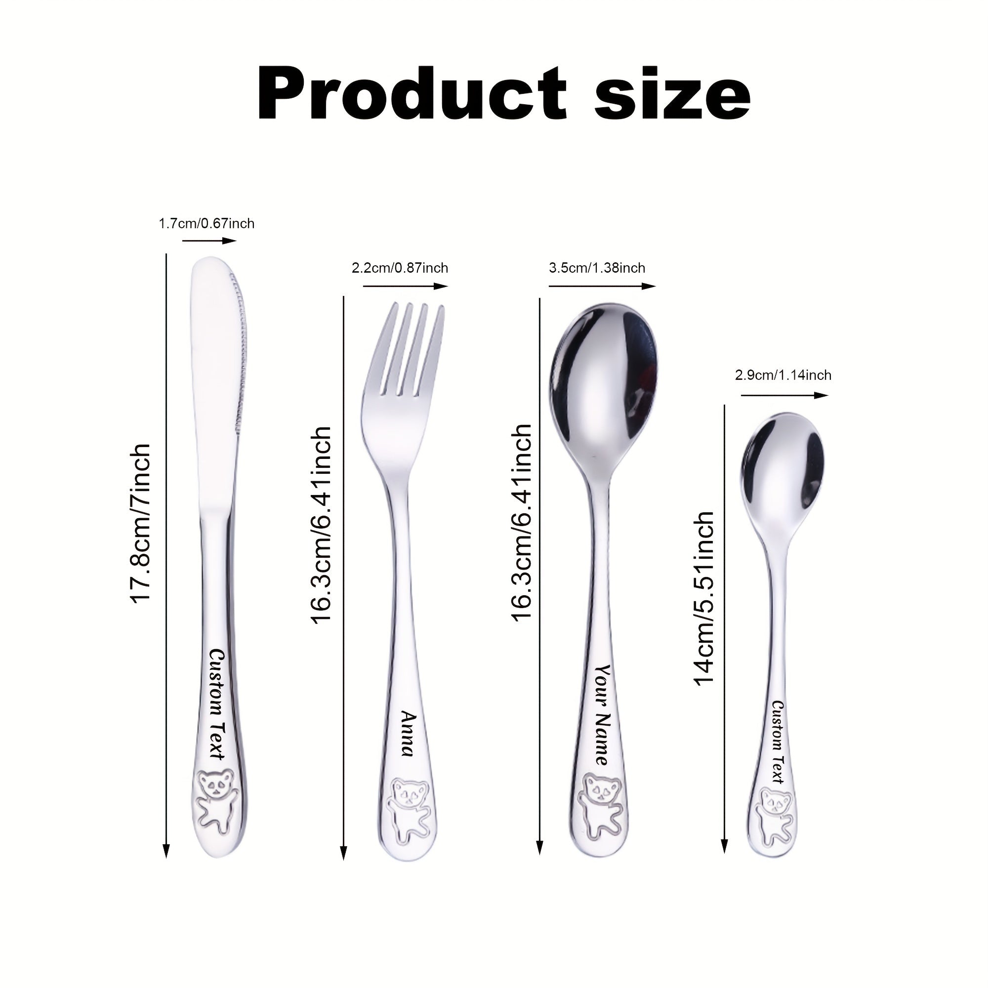 4pcs Personalized Tableware, Customized any Name, Can Send Family, Friends the Best Christmas, Thanksgiving, Birthday Gifts