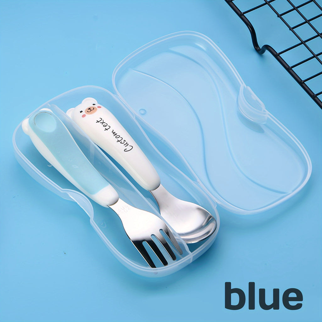 2pcs Custom Engraved Stainless Steel Cutlery Set, Personalized Tableware for Mom, Grandma, Grandpa, Best Friends, Ideal for Christmas, Birthday, Holiday, Party Gifts