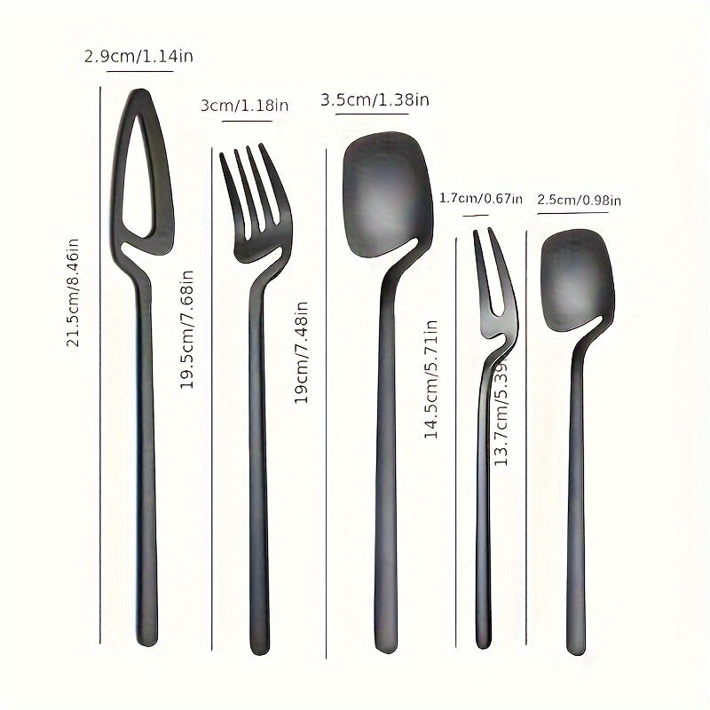 Sanding Hanging Cup Main Five Pieces 30pcs Creative Cutlery Set Stainless Steel Tableware Set Knife Fork Coffee Spoon Dinnerware Set Kitchen Hanging Cup Flatware