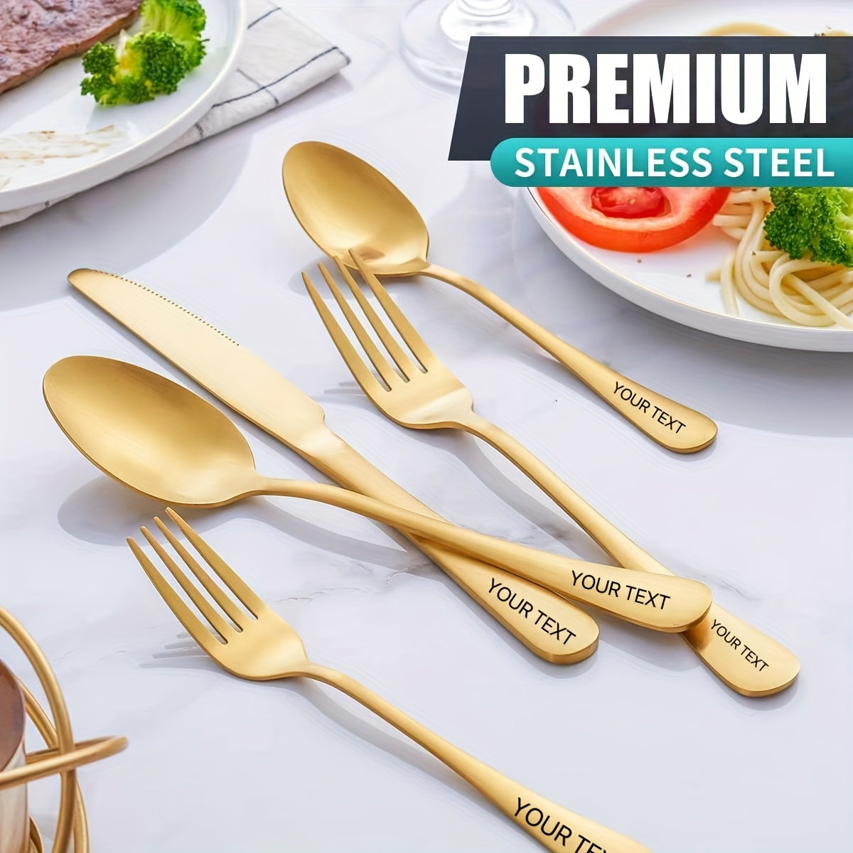Customized 24/36 stainless steel knife, fork, spoon and modern cutlery set, spoon and fork set, suitable for restaurants, dishwasher washable