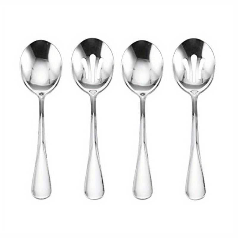 8pcs Stainless Steel Serving Set, Includes 2 Serving Pieces, 2 Dessert Pieces, 2 Forks, 2 Knives, 2 Spoons, and 2 Chopsticks, Perfect for Picnics, BBQs, and Outdoor Gatherings, Picnic Essentials | Modern Serving Set | Durable Cutlery
