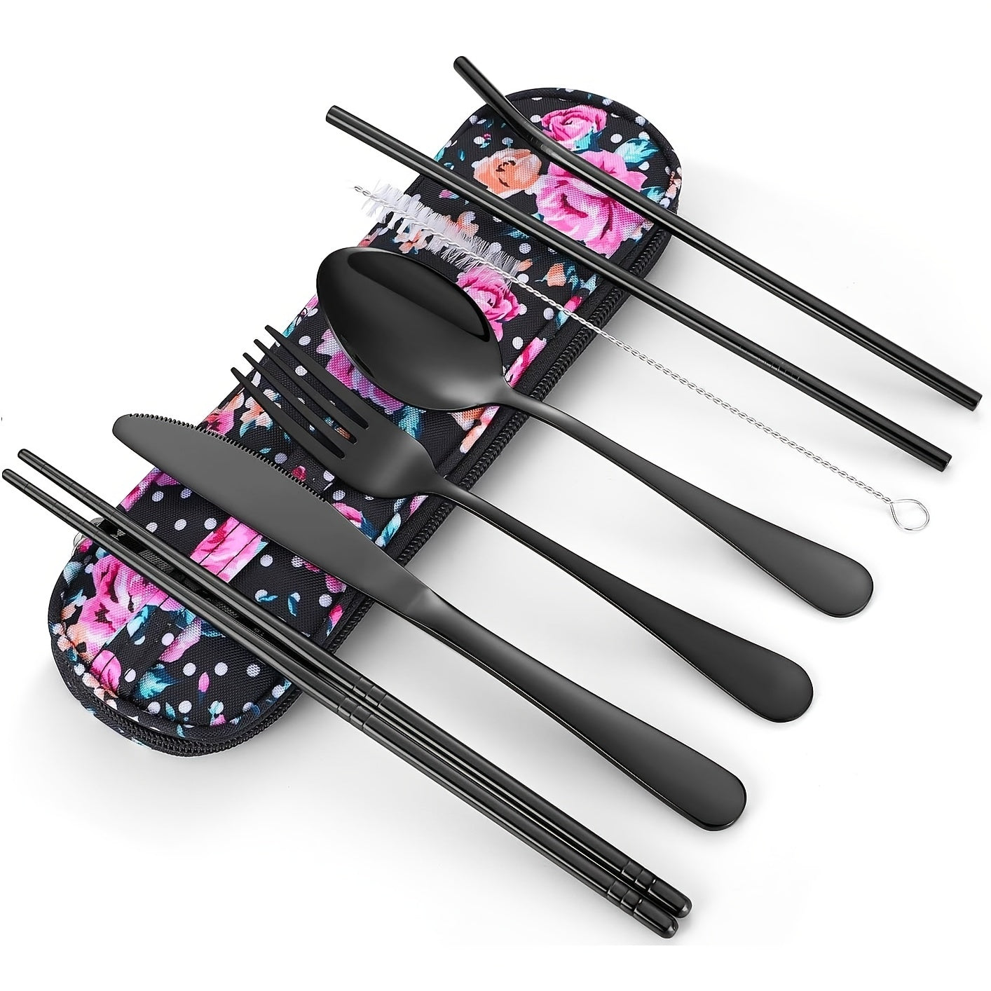 Travel Utensils,Reusable Silverware Set To Go Portable Cutlery Set with a Waterproof Carrying Case for Lunch Boxes Camping School Picnic