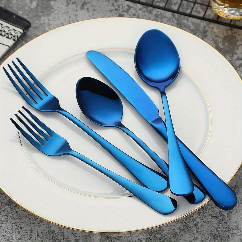 Silverware Set Flatware Cutlery - 20pcs Stainless Steel Tableware Set Service 4, Include Fork Knife Spoon, Mirror Polished, Dishwasher Safe, Cutlery, Portable Cutlery Set, Home Dining, Kitchen Essentials, Stylish Flatware, Modern Silverware, Durable