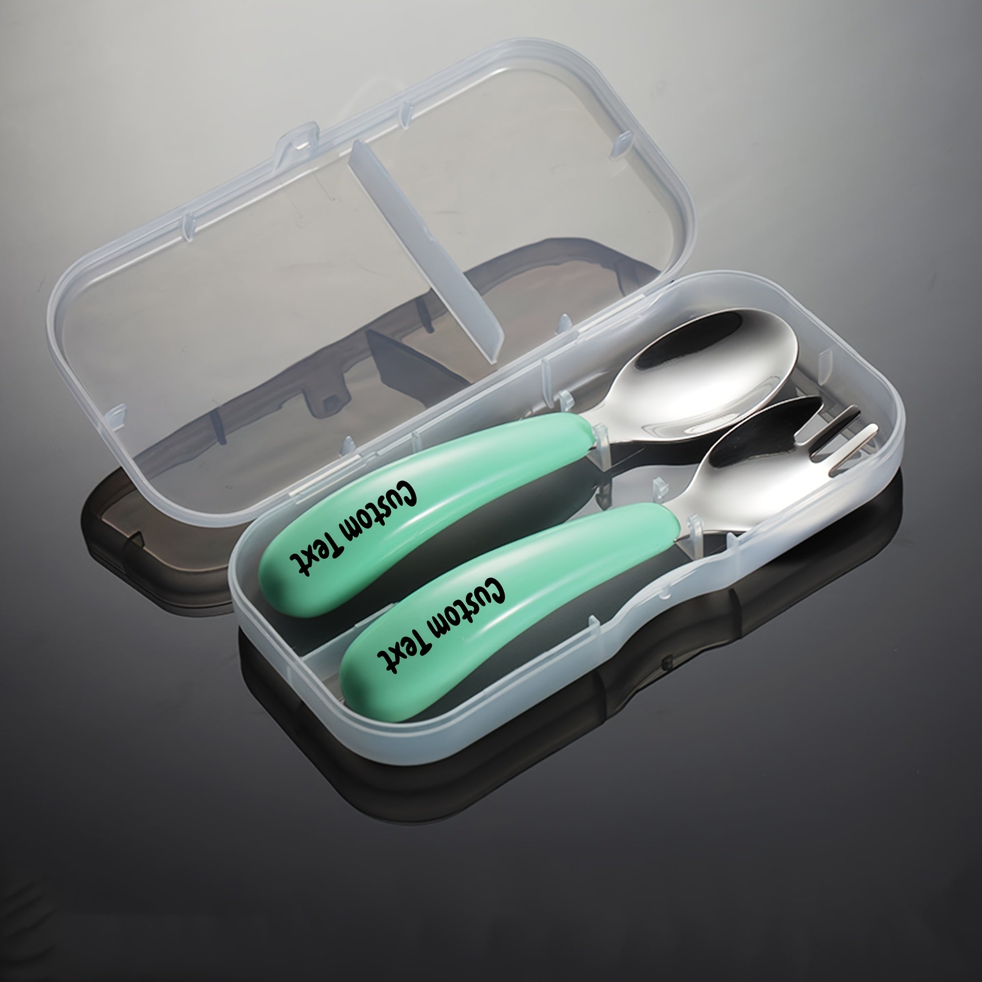 2pcs Customizable Stainless Steel Cutlery Set, Personalized Engraved Name, Food-Grade Silicone Handles, Perfect Birthday Gift for Family & Friends, Versatile for Home, Camping & Picnics
