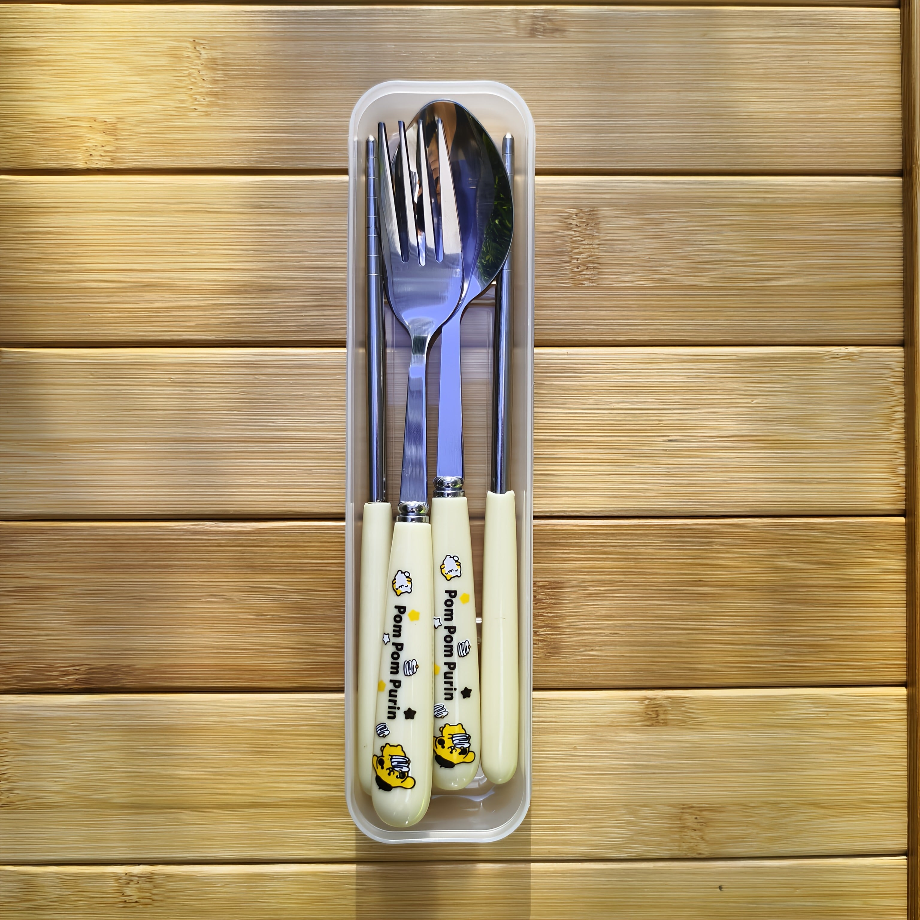Sanrio for hello kitty, for Kuromi & for Cinnamoroll Stainless Steel Flatware Set - 3pcs Cute Character Cutlery with Portable Case, 304 Stainless Steel Fork Spoon Chopsticks for Home, Travel, Parties, Outdoor - Collectible Gift for Fans, Themed Party