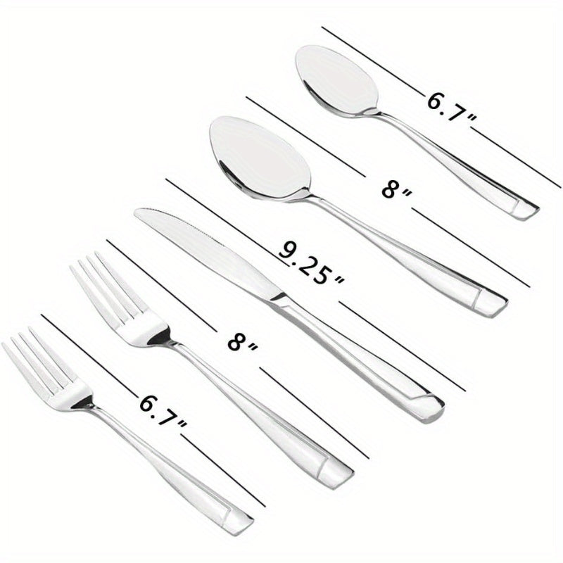 Set of 10 Stainless Steel Tableware, Including 50pcs of Cutlery.