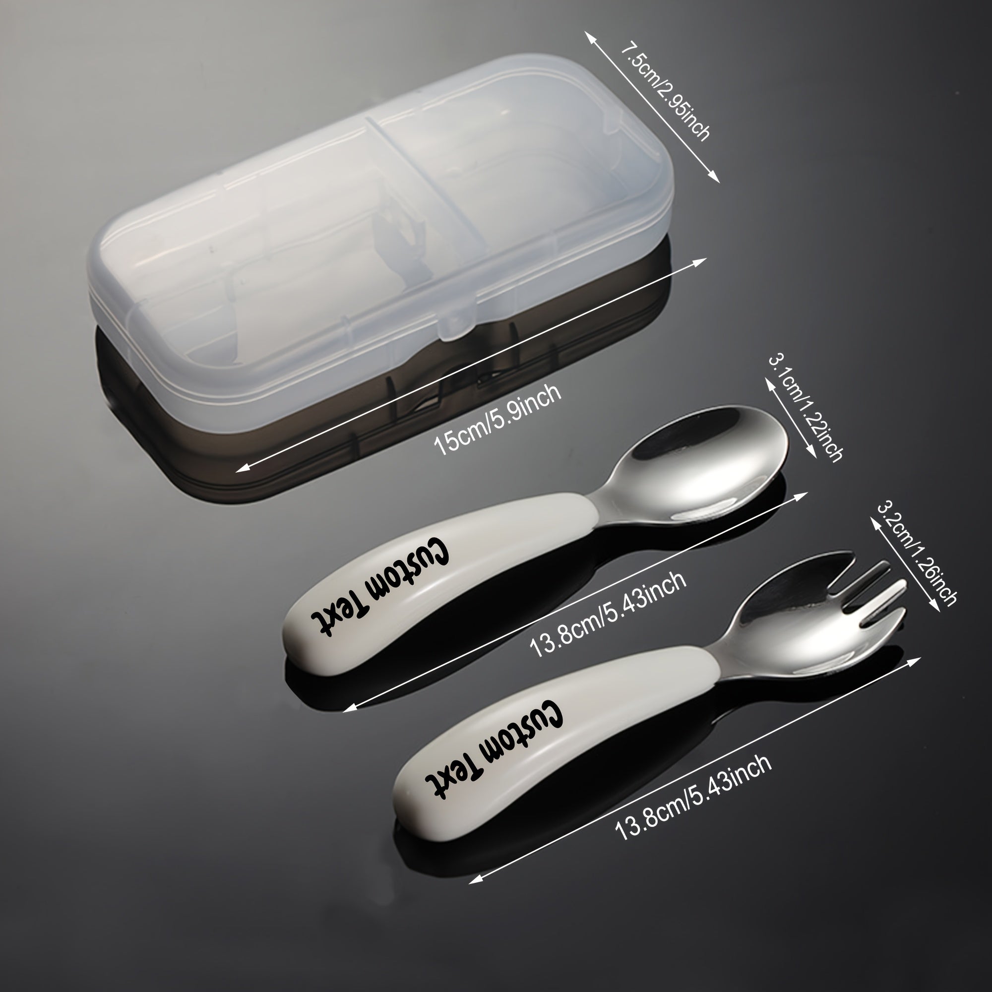 2pcs Customizable Stainless Steel Cutlery Set, Personalized Engraved Name, Food-Grade Silicone Handles, Perfect Birthday Gift for Family & Friends, Versatile for Home, Camping & Picnics