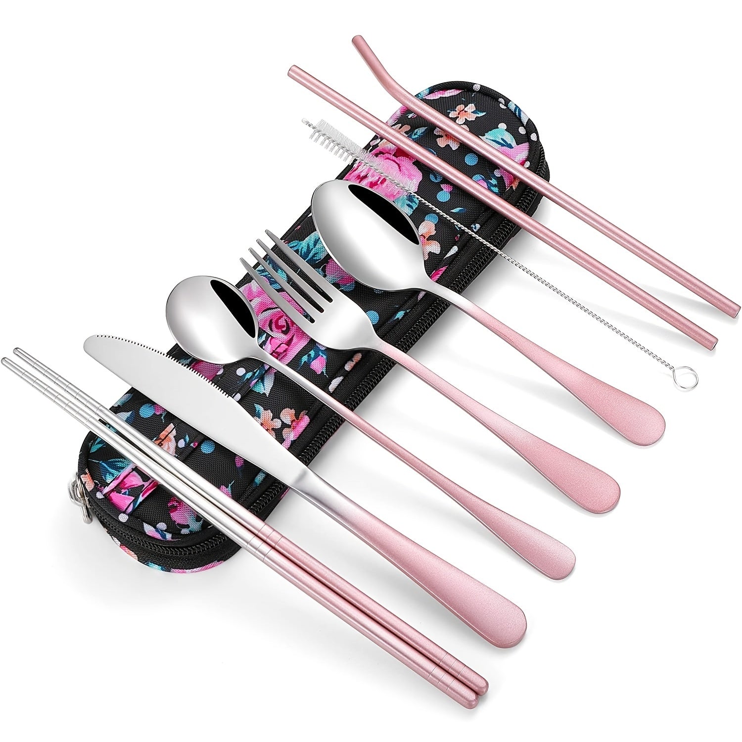 Travel Utensils,Reusable Silverware Set To Go Portable Cutlery Set with a Waterproof Carrying Case for Lunch Boxes Camping School Picnic