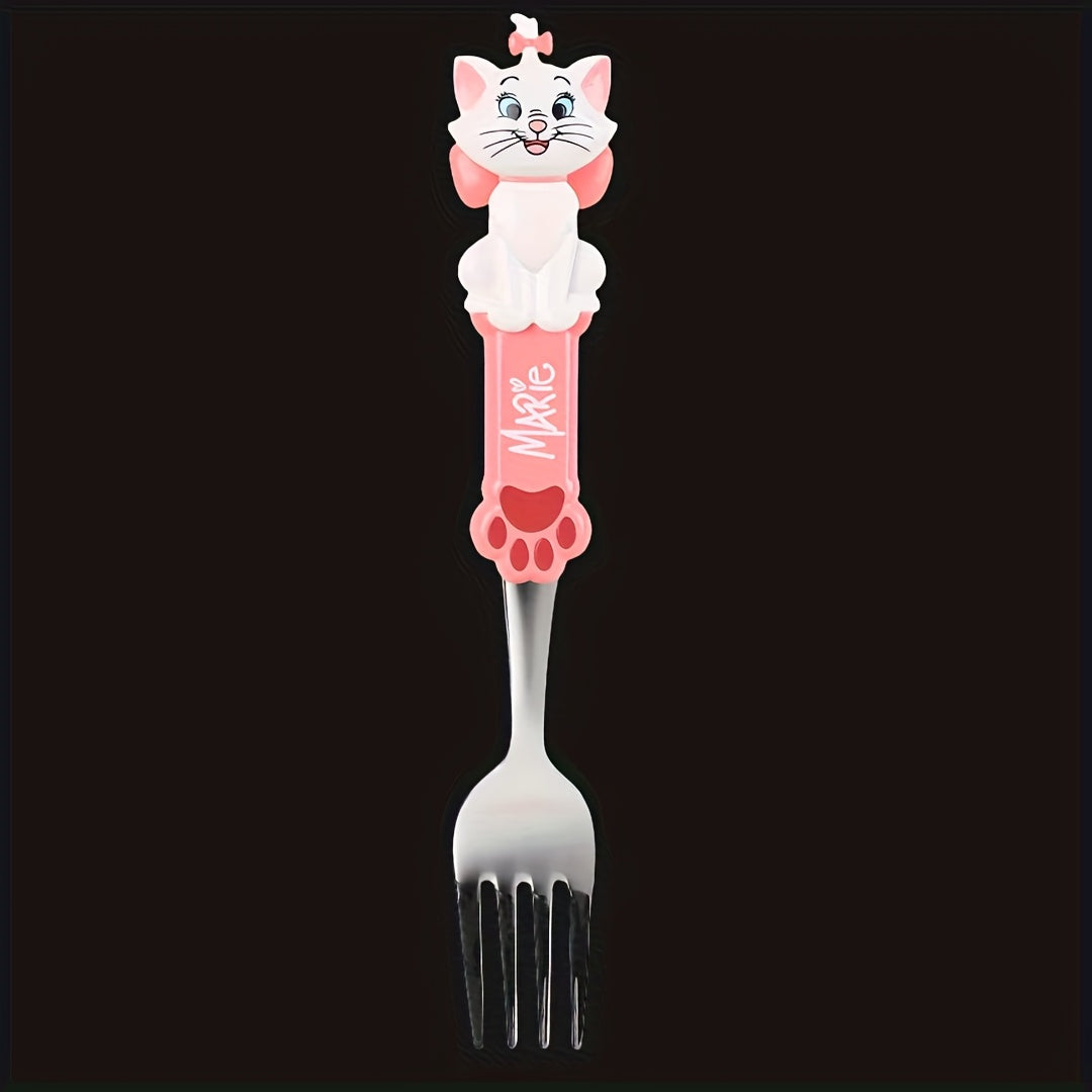 3pcs/set Of Marie Cutlery, Spoon, Fork,Boxe, Adorable Stainless Steel Tableware, Portable Reusable Utensils, Western style salad fork spoon, Suitable for Lunch, Camping, Workplace Travel, Ideal Gifts for Family And Friends