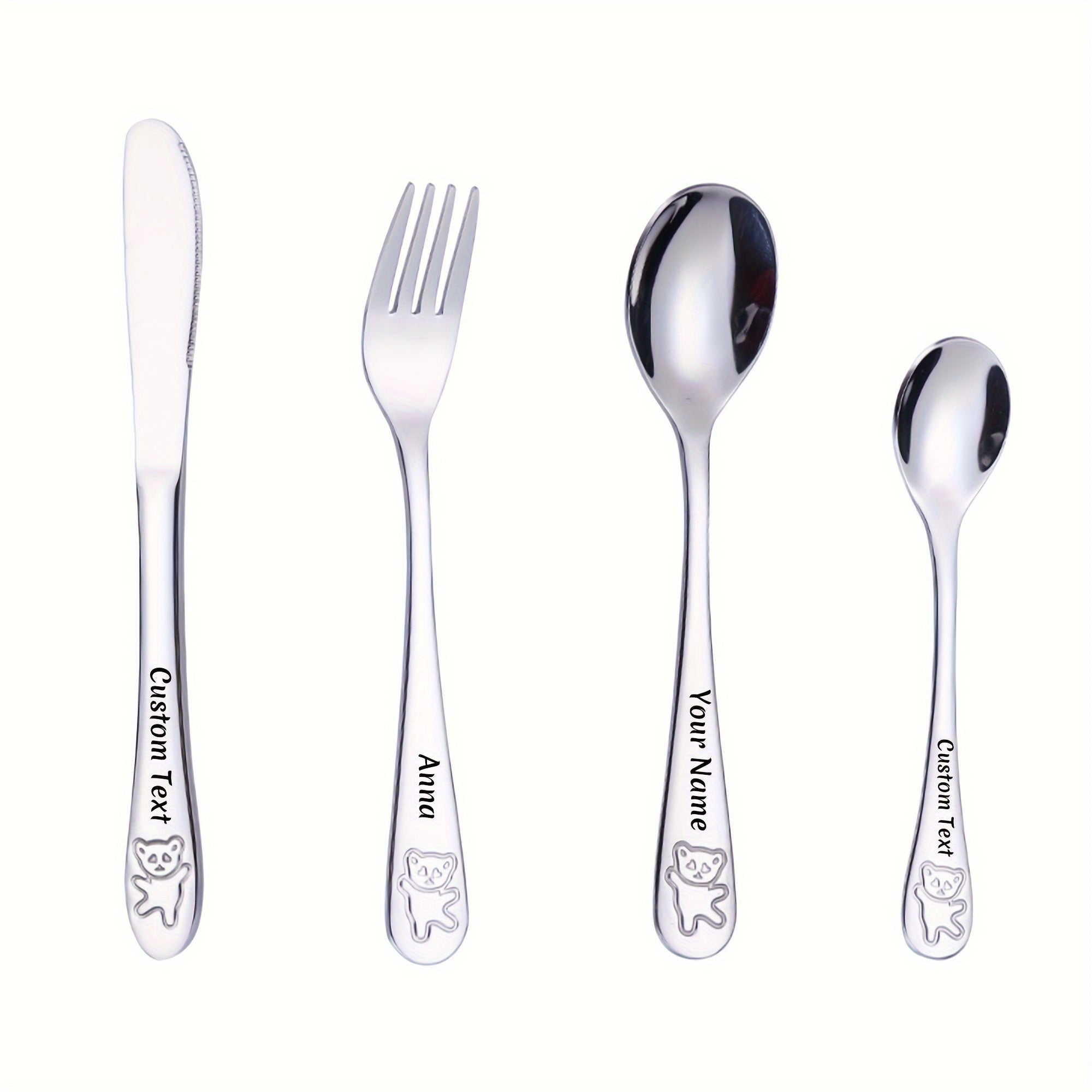 4pcs Personalized Tableware, Customized any Name, Can Send Family, Friends the Best Christmas, Thanksgiving, Birthday Gifts
