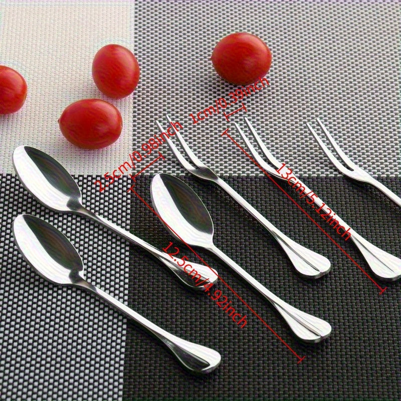 7pcs Elegant Swan-shaped Stainless Steel Cutlery Holder Set, Includes 3 Forks and 3 Spoons - Rust-proof, Suitable for Kitchen and Restaurant Use, Swan Coffee Spoon Home Supplies Tableware Fruit Fork Set