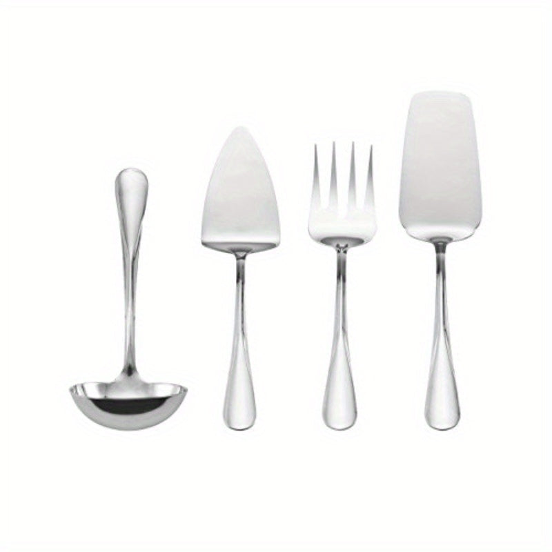 8pcs Stainless Steel Serving Set, Includes 2 Serving Pieces, 2 Dessert Pieces, 2 Forks, 2 Knives, 2 Spoons, and 2 Chopsticks, Perfect for Picnics, BBQs, and Outdoor Gatherings, Picnic Essentials | Modern Serving Set | Durable Cutlery