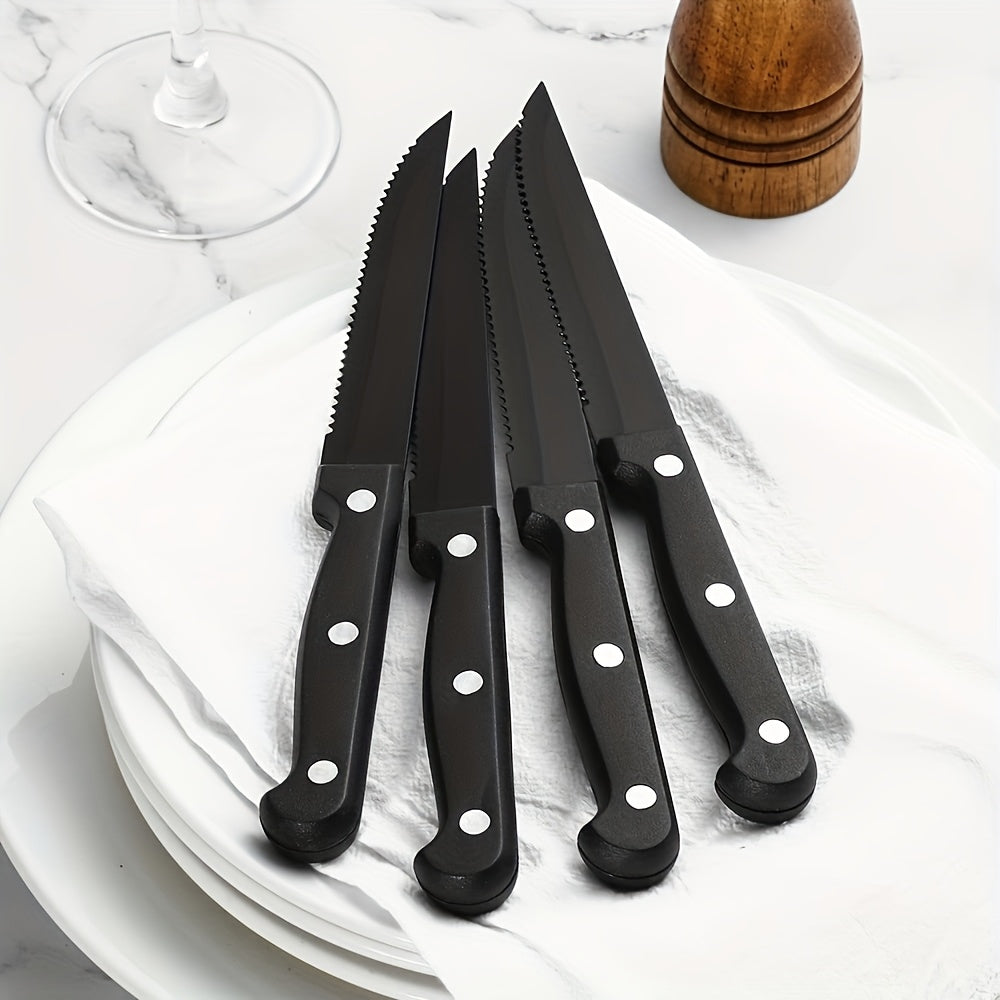 2/4/6/8/12pcs Stainless Steel Cutlery Set, Includes Forks and Steak Knives, Suitable for Halloween, Mardi Gras, Easter, Thanksgiving, Christmas, and Other Holiday Occasions - Dishwasher Safe
