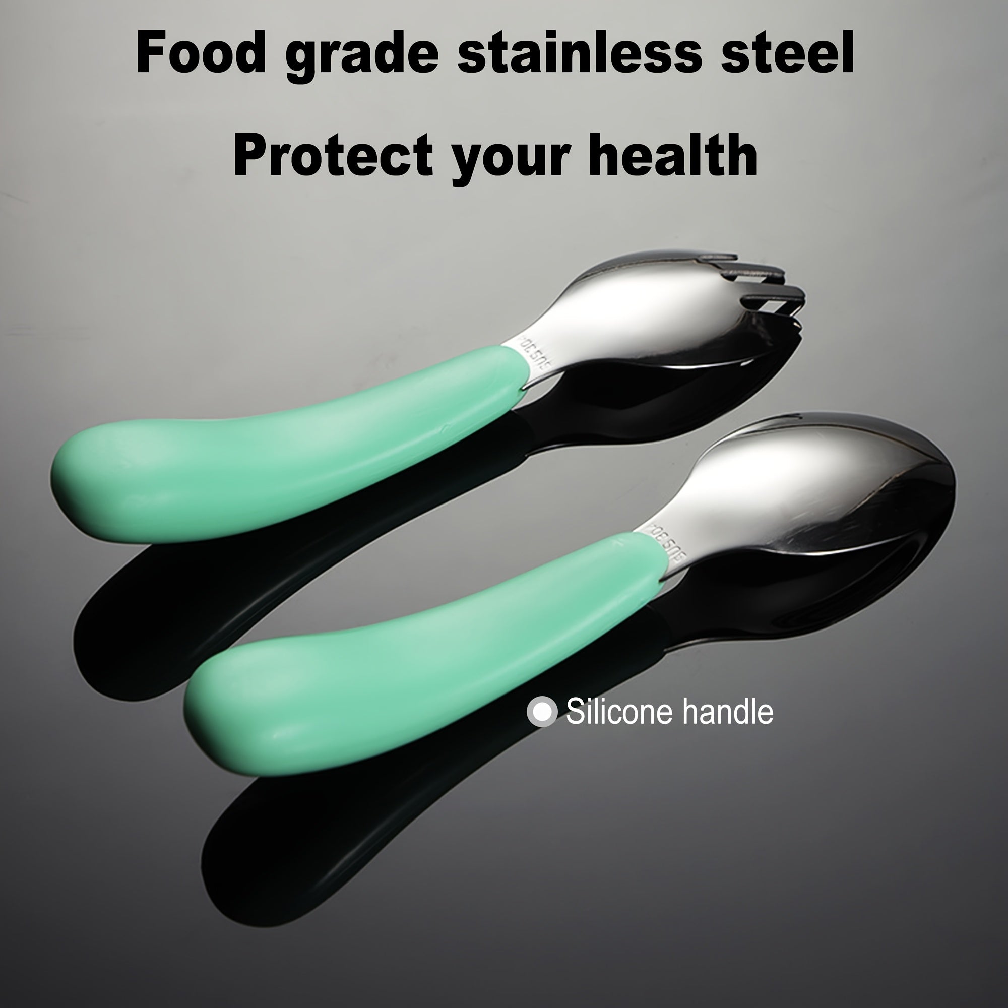 2pcs Customizable Stainless Steel Cutlery Set, Personalized Engraved Name, Food-Grade Silicone Handles, Perfect Birthday Gift for Family & Friends, Versatile for Home, Camping & Picnics