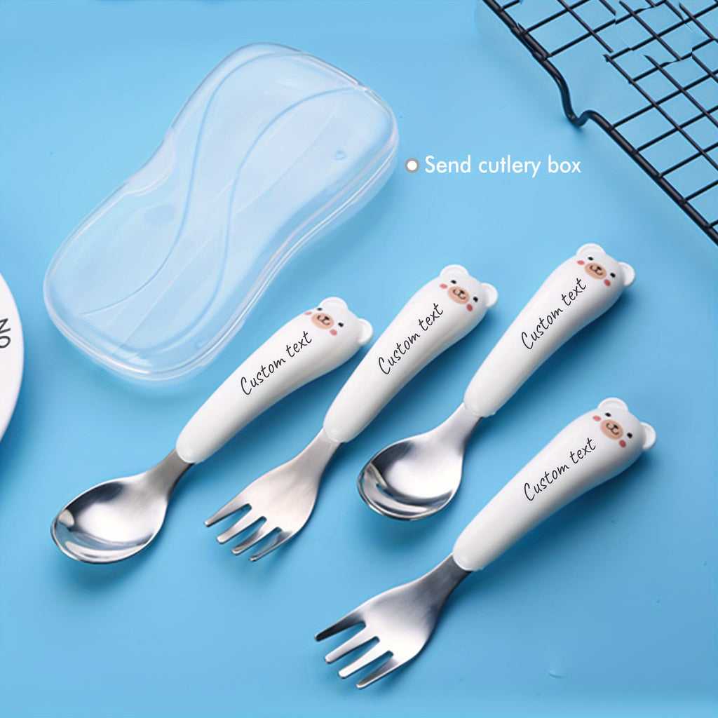 2pcs Custom Engraved Stainless Steel Cutlery Set, Personalized Tableware for Mom, Grandma, Grandpa, Best Friends, Ideal for Christmas, Birthday, Holiday, Party Gifts