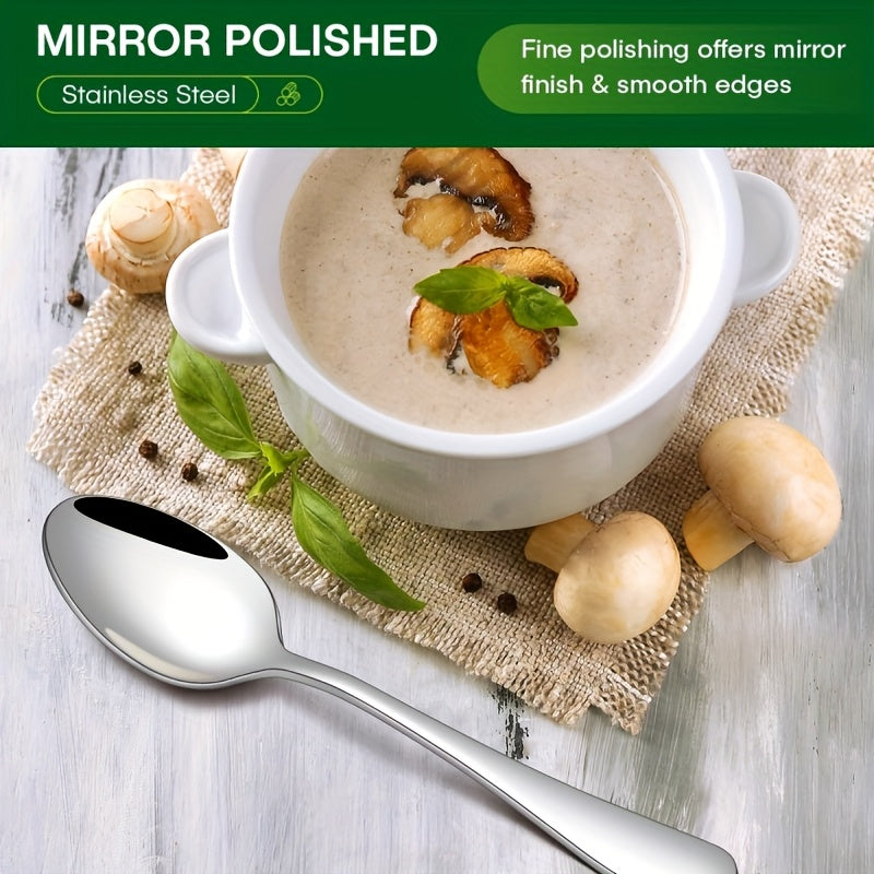 21pcs Stainless Steel Polished Portable Cutlery Set - Durable Outdoor Picnic Tools with Knife, Forks, Plates, Soup Spoons, Bottle Opener, Coffee Spoon, Tongs & Storage Bag, Dishwasher Safe, Reusable for Travel, Camping, Parties & More