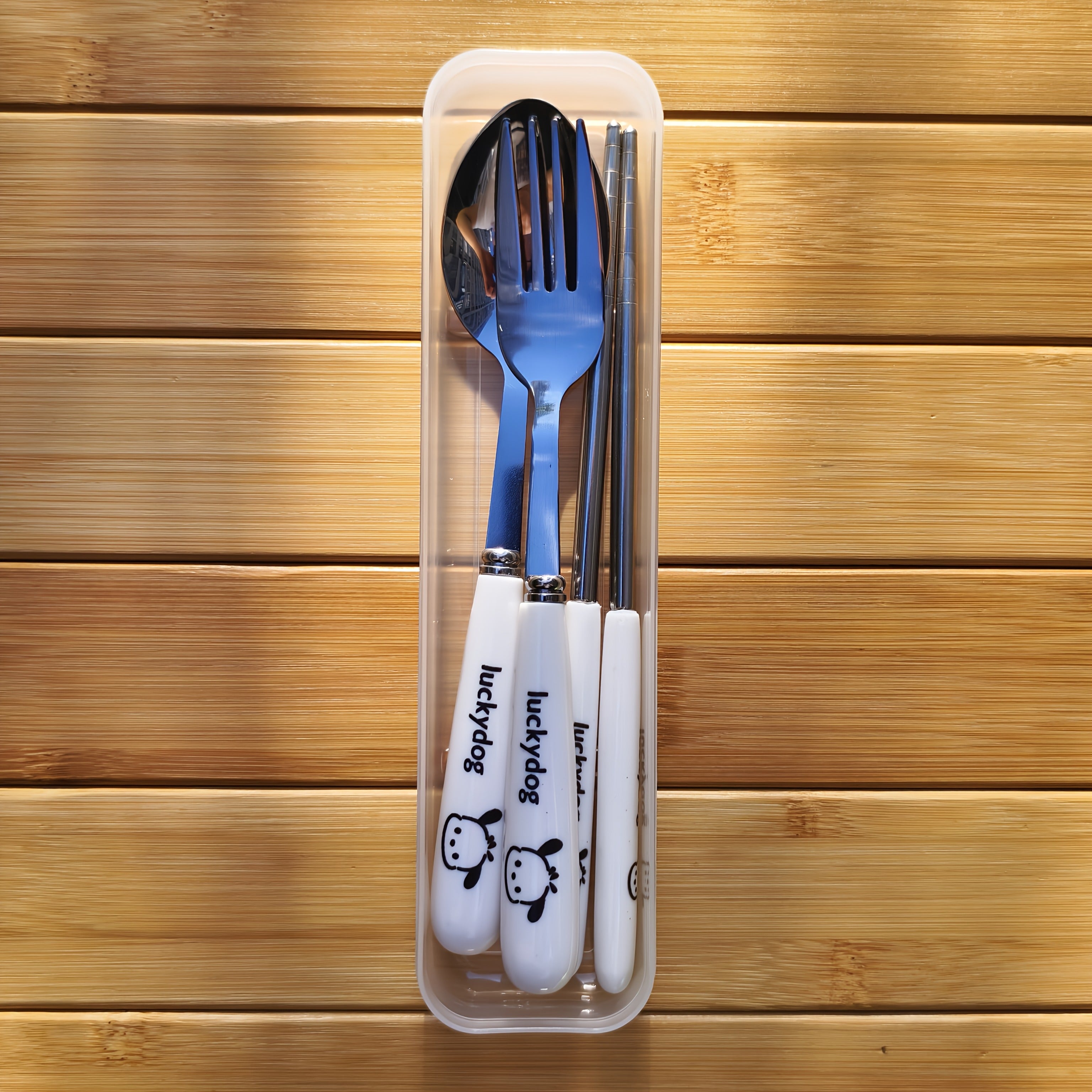 Sanrio for hello kitty, for Kuromi & for Cinnamoroll Stainless Steel Flatware Set - 3pcs Cute Character Cutlery with Portable Case, 304 Stainless Steel Fork Spoon Chopsticks for Home, Travel, Parties, Outdoor - Collectible Gift for Fans, Themed Party