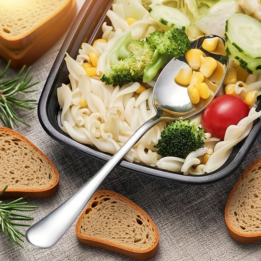 5pcs Portable Stainless Steel Cutlery Set with Storage Box, Reusible Silverware Camping Utensils Includes Fork Spoon Knife Dishwasher Safe for Work School Picnic Travel Lunchbox Kit